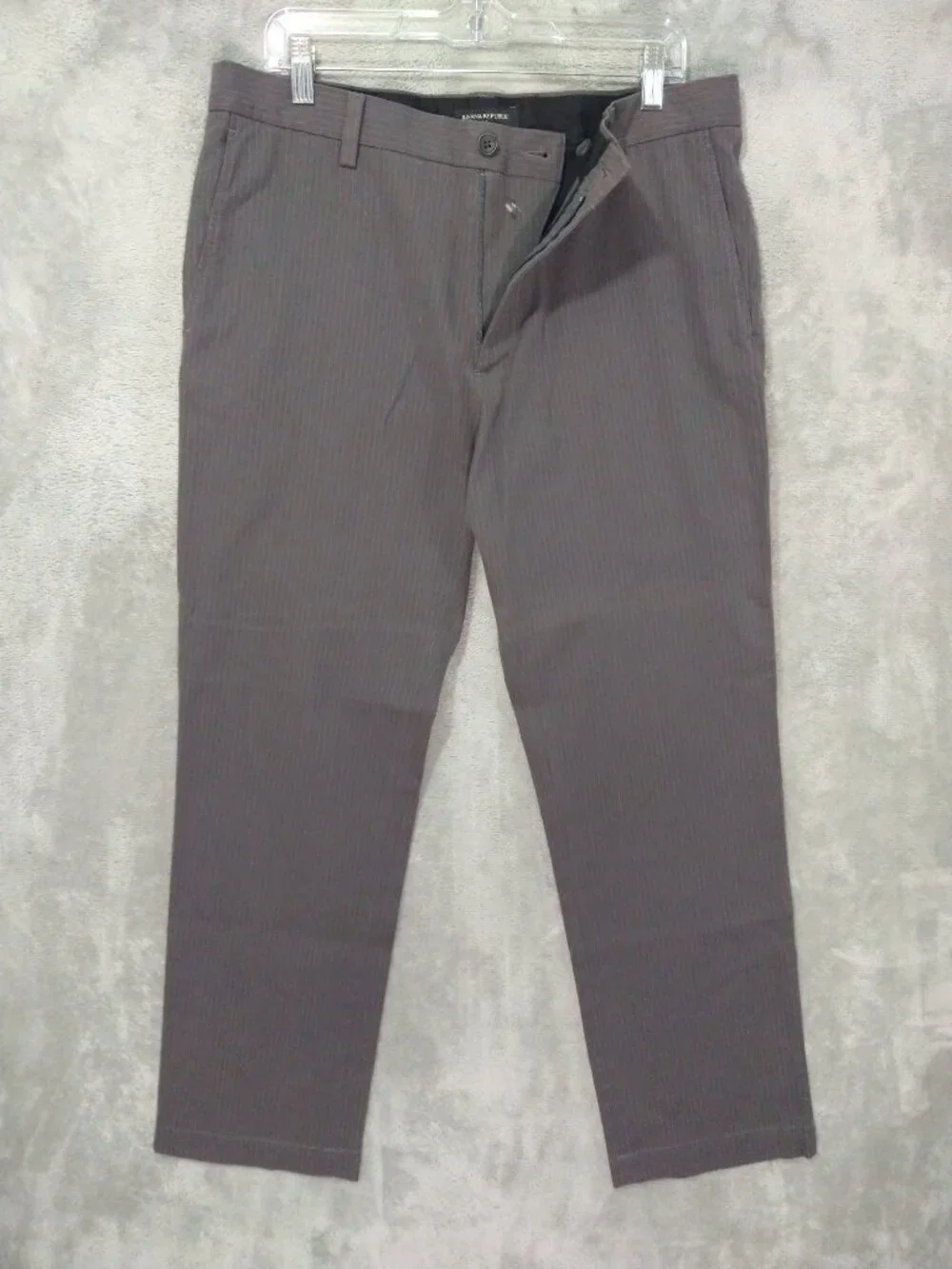 Banana Republic Pants Mens 34x30 Gray Striped Chino Emerson Straight Leg Flat